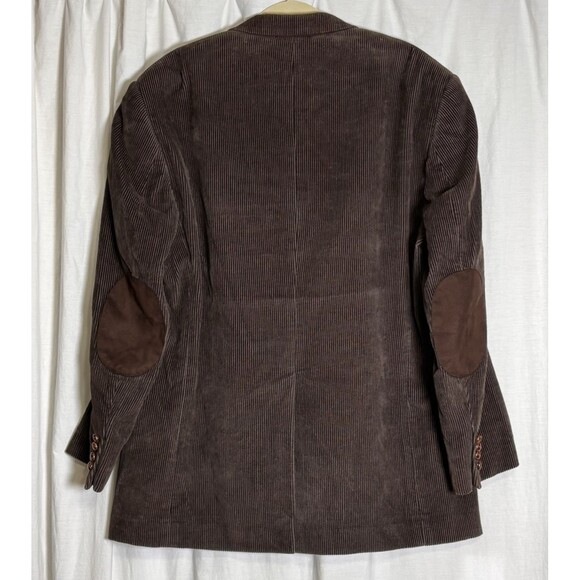 Ralph Lauren Brown Corduroy Men 44 L Sport Coat Elbow Patches Blazer Suit Jacket - Picture 2 of 8